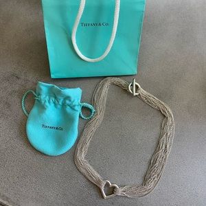Tiffany & Co. Sterling Silver Mesh Heart Necklace